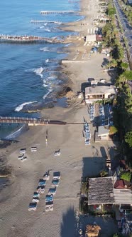 Vertical Video Alanya Turkey  a Resort Town on the Seashore