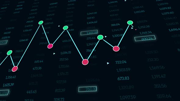 Financial data processing against black background