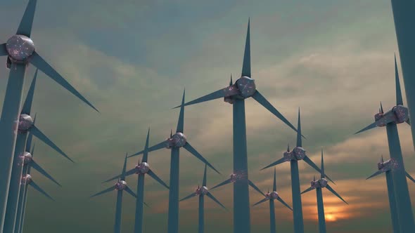 Wind Turbines With Digital Particles Hd