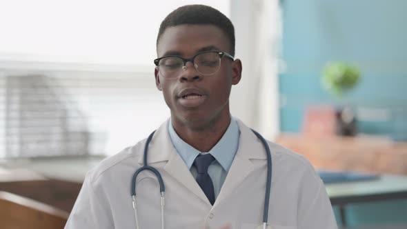 Young African Doctor Talking on Online Video Call