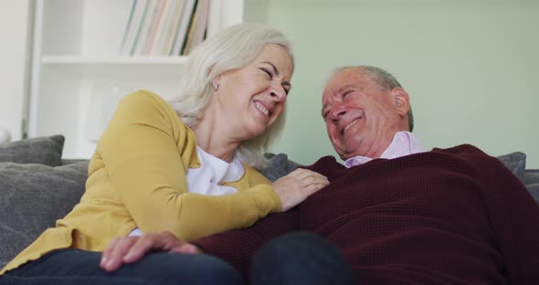 Senior caucasian couple embracing