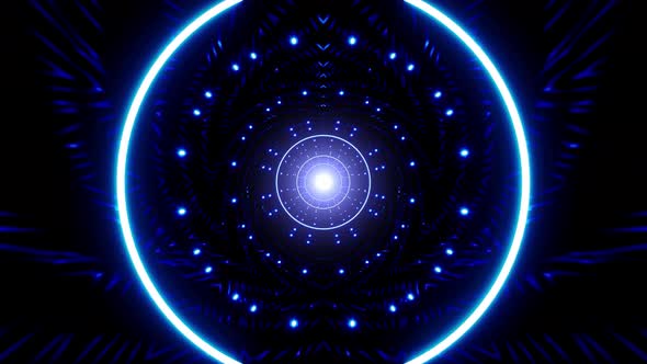 Circle Lights Twinkling in a Mysterious Blue Space