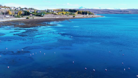 Patagonia landscape. Famous town of El Calafate at Patagonia Argentina