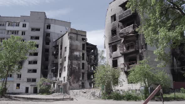 Consequences of the War in Ukraine  Ruined Multistorey House