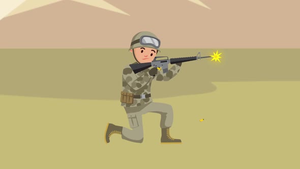 Soldier Shooting In War