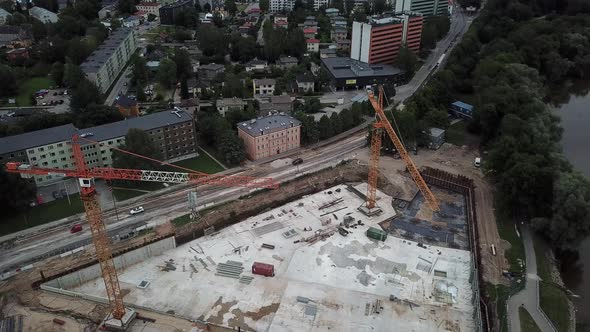 Drone shot of building Tartu university Delta Centre