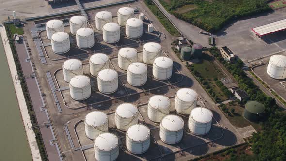 Oil Storage tank in the port