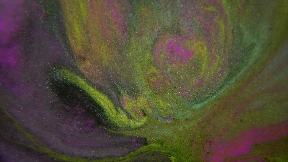Mixture Of Colored Paints Boiling