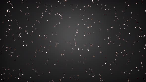 Gold decoration confetti falling animated, 4k video