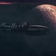 Interstellar spaceship slowly flying in outer space near a dead planet. Futuristic rocket in cosmos - VideoHive Item for Sale