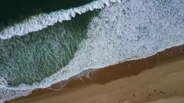 Aerial drone uav view of the beach and ocean.