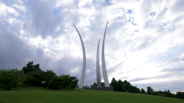 Air Force Memorial - Arlington County, Virginia - Summer - Wide Shot - Time-lapse