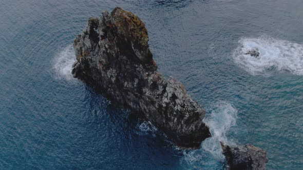 Aerial view of Ilheus da Rib in Madeira, Portugal.
