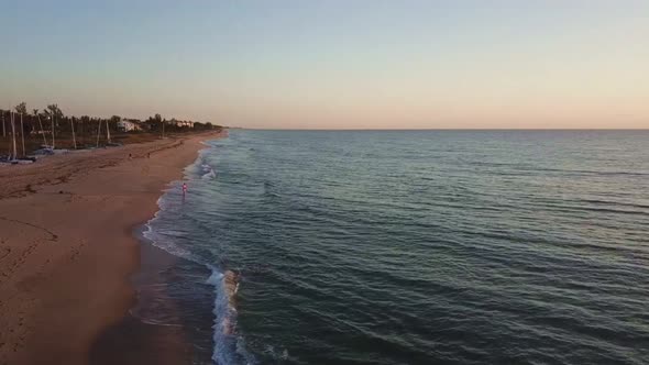 A really cool twisting shot of Delray Beach and the morning sunrise.
