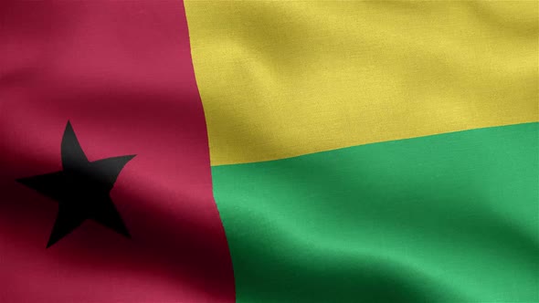 Guinea Bissau Flag Seamless Closeup Waving Animation