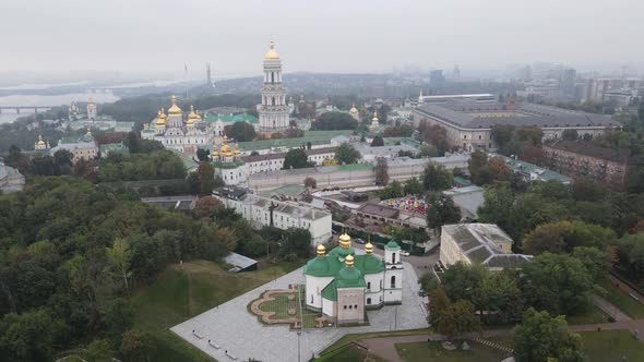 Kyiv, Ukraine Aerial View in Autumn : Kyiv-Pechersk Lavra. Kiev