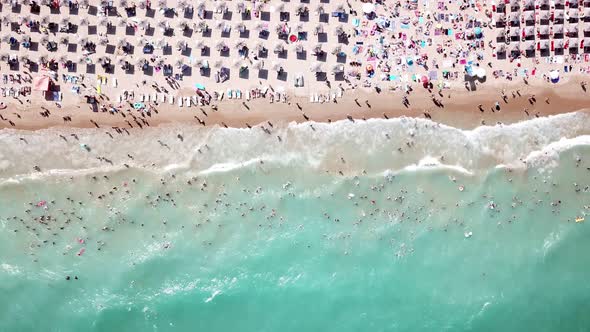Aerial drone view of the bulgaria golden sands