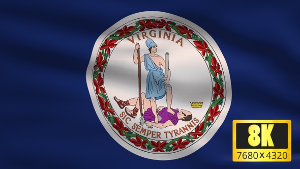 8K Virginia State Flag Background