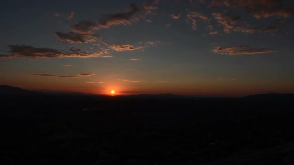 Time lapse of tranquil sunset