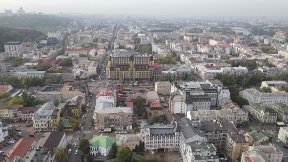 Cityscape of Kyiv, Ukraine. Aerial View, Slow Motion