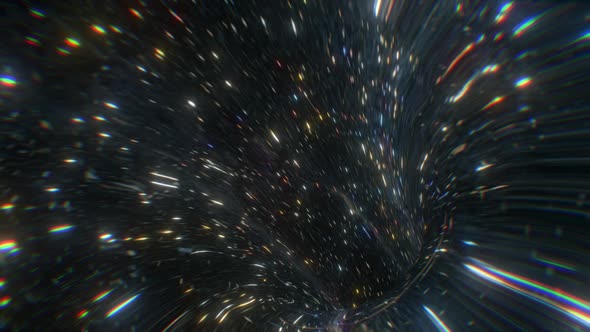 Flying Through Wormhole Looped Scifi Digital Animation