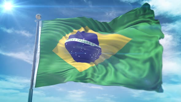 4K 3D Brazil Flag