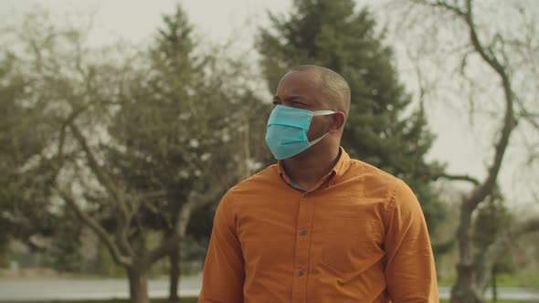 African Man Wearing Virus Mask Against Coronavirus