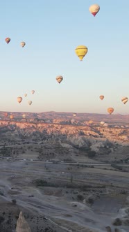 Cappadocia Turkey  Vertical Video of Balloon Launch