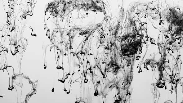 Dripping Ink Effect Black Drops