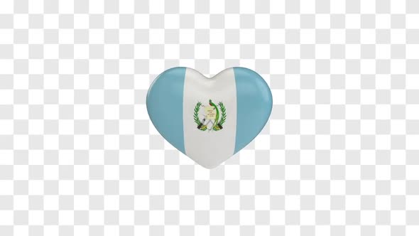 Guatemala Flag on a Rotating 3D Heart