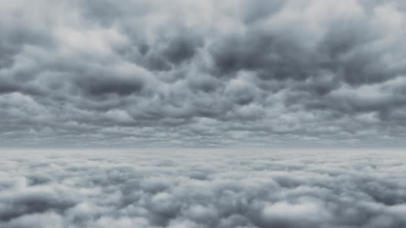 Flight Between Two Layers Of Clouds