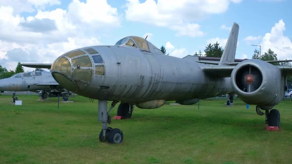 Old Jet Fighter Aircraft in Openair Military Museum