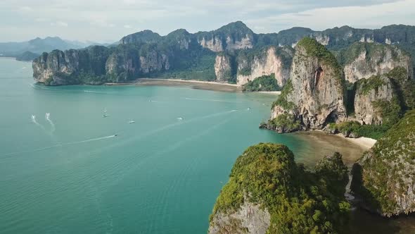 Tropical Turquoise Lagoon Pranang Beach  Thailand