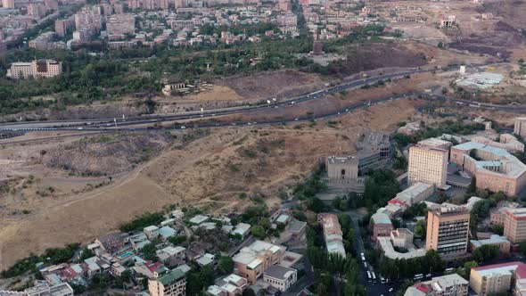 Ariel Drone Shot Flying Over Armenia in Summer Day