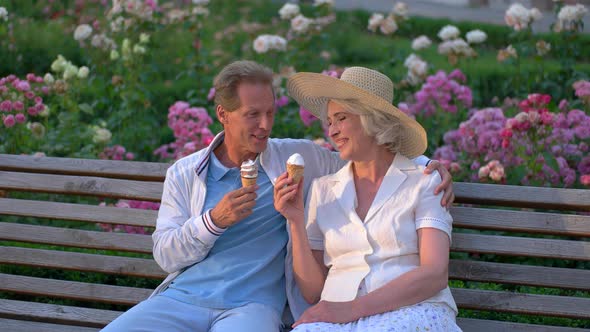 Couple with Cone Ice Cream.