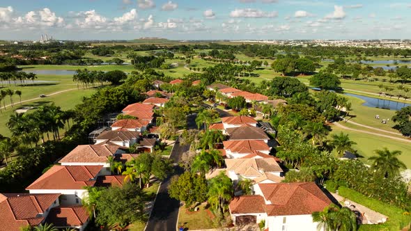 Doral Estates Luxury Mansions On Golf Course Landscape