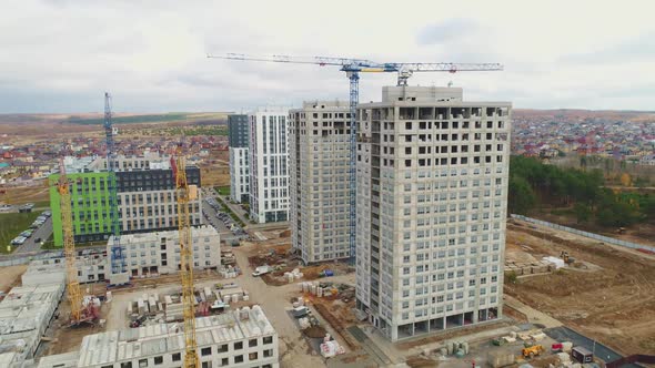 Construction Site of Multistory Buildings in New District