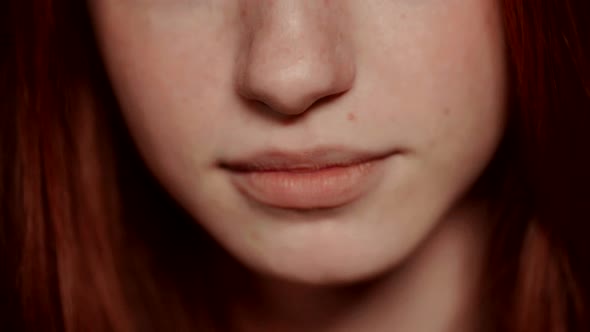 Beautiful Redhead Girl Showing Different Emotions