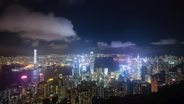 Time lapse of Hong Kong city at night 