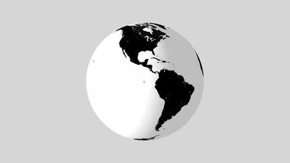 Black white earth rotated animation background. technology earth animation.  Comp 1 1
