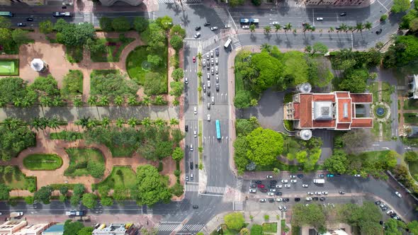 Belo Horizonte Brazil. Aerial landscape of landmark historic centre of city.