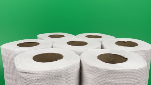 White Soft Multi-Layer Toilet Paper in Rolls. Sanitary accessories for the Toilet.