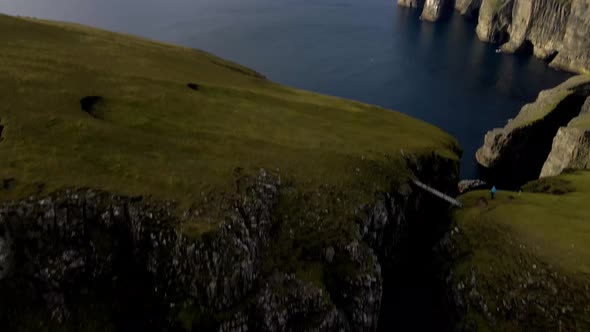 Drone Over Coastline With Asmundarstakkur Sea Stack