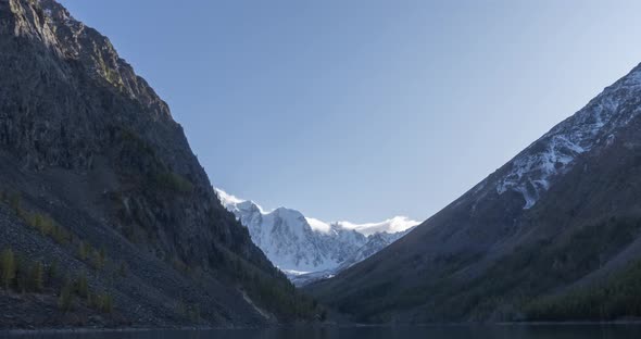 Mountain Lake Timelapse at the Summer or Autumn Time