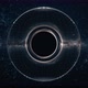 Two merging Black Holes with HUD interface in cosmos. Worm-hole event horizon in deep space. - VideoHive Item for Sale