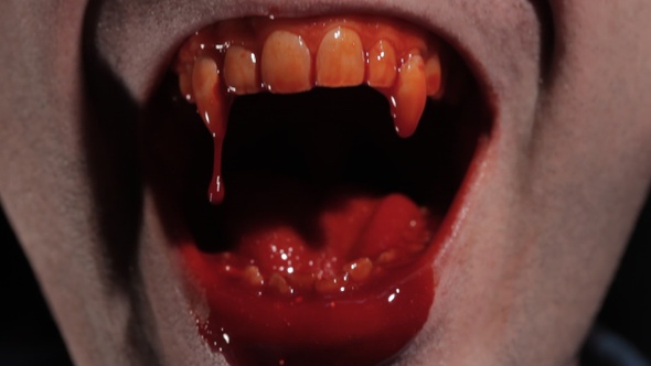 Vampire Fangs With Blood