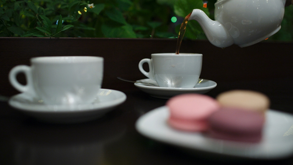 Tea with Macaroons in Cafe 1