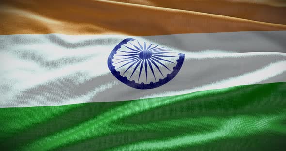 India waving flag looped