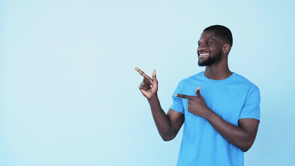 Product Advertising Satisfied Black Guy Pointing