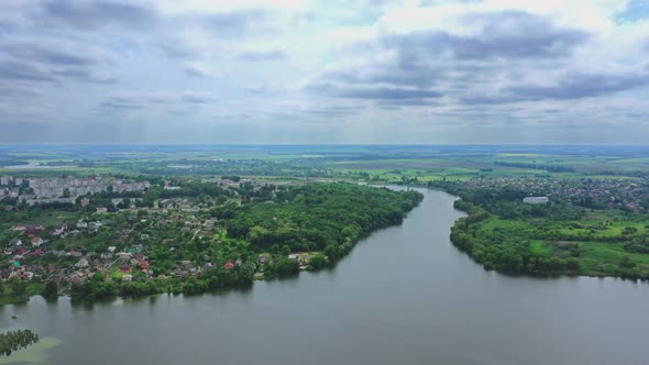 Aerial View City Berdichev, Ukraine